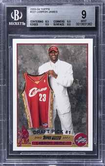2003-04 Topps #221 LeBron James Rookie Card - BGS MINT 9